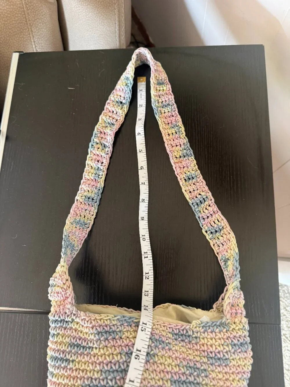 Wild fable Crochet purse shoulder bag boho pastel lined clean